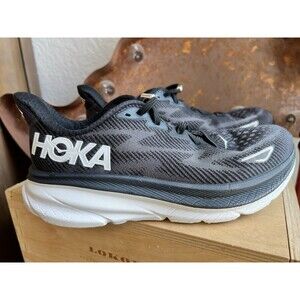Hoka One One Clifton 9 Black Womens Athletic Comfort Running Walking Sneakers 8